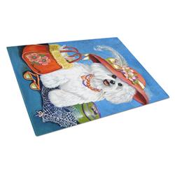 Bichon Frise Mademoiselle Glass Cutting Board - Large