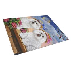 Bichon Frise Soulmates Glass Cutting Board - Large