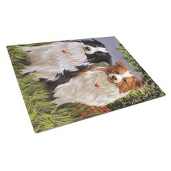 Border Collie Patrol Glass Cutting Board - Large