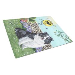 Border Collie Crossing Glass Cutting Board - Large