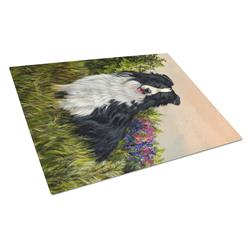 Border Collie Simplicity Glass Cutting Board - Large