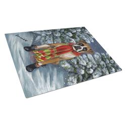Boxer Lets Play Christmas Glass Cutting Board - Large