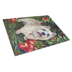 Cairn Terrier Apples Glass Cutting Board - Large