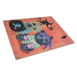 Cairn Terrier Pirates Halloween Glass Cutting Board - Large