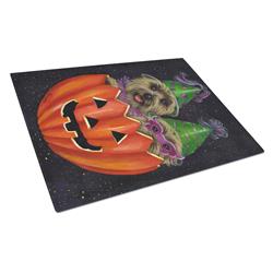 Cairn Terrier Halloween Peeka Boo Glass Cutting Board - Large