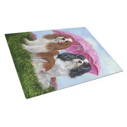 Cavalier Spaniel Royal Subjects Glass Cutting Board - Large