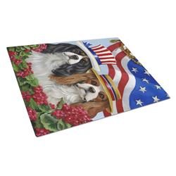 Cavalier Spaniel USA Glass Cutting Board - Large