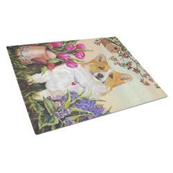 Corgi Sunshine Glass Cutting Board - Large