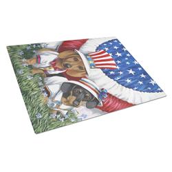 Dachshund USA Glass Cutting Board - Large