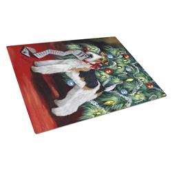 Fox Terrier Christmas Dear Santa Glass Cutting Board - Large