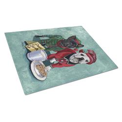 French Bulldog Christmas PJs Glass Cutting Board - Large