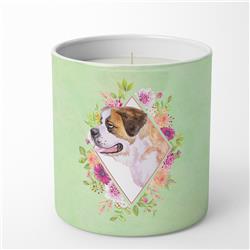 10 oz Saint Bernard No.1 Green Flowers Decorative Soy Candle