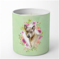 10 oz Thai Ridgeback Green Flowers Decorative Soy Candle