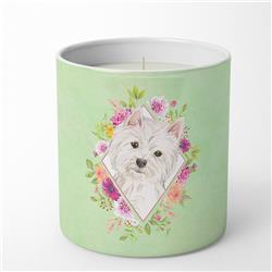 10 oz Westie Green Flowers Decorative Soy Candle