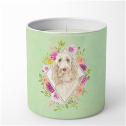 10 oz Spinone Italiano Green Flowers Decorative Soy Candle