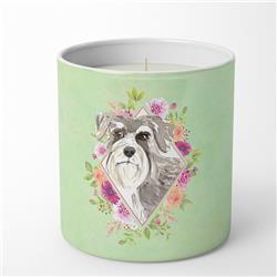 10 oz Schnauzer No.1 Green Flowers Decorative Soy Candle