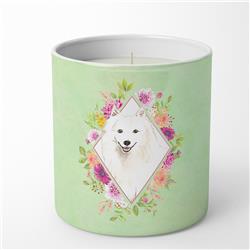 10 oz Japanese Spitz Green Flowers Decorative Soy Candle