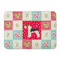 19 x 27 in. Fox Terrier Love Machine Washable Memory Foam Mat