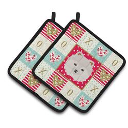 CK5210PTHD 7.5 x 7.5 in. Japanese Spitz Love Pair of Pot Holders