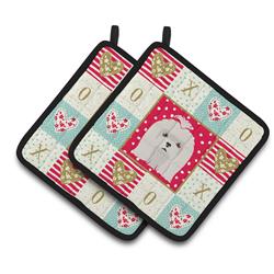 CK5217PTHD 7.5 x 7.5 in. Maltese Love Pair of Pot Holders