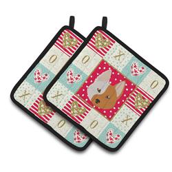 CK5222PTHD 7.5 x 7.5 in. Nordic Spitz Love Pair of Pot Holders