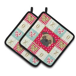 CK5231PTHD 7.5 x 7.5 in. Pug Love Pair of Pot Holders