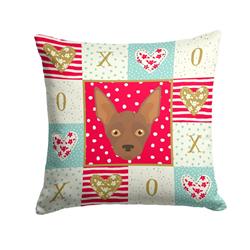 14 x 3 x 14 in. Abyssinian Sand Terrier Love Fabric Decorative Pillow