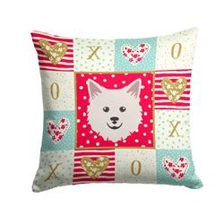 14 x 3 x 14 in. Italian Spitz Love Fabric Decorative Pillow