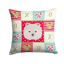 14 x 3 x 14 in. Japanese Spitz Love Fabric Decorative Pillow