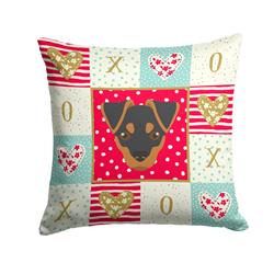 14 x 3 x 14 in. Japanese Terrier Love Fabric Decorative Pillow
