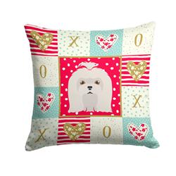 14 x 3 x 14 in. Maltese Love Fabric Decorative Pillow