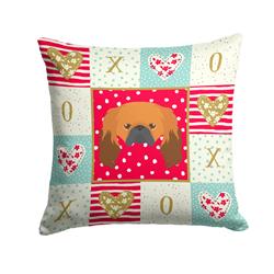 14 x 3 x 14 in. Pekingese Love Fabric Decorative Pillow