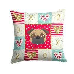 14 x 3 x 14 in. Pug Love Fabric Decorative Pillow