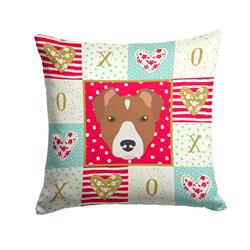 14 x 3 x 14 in. Rat Terrier Love Fabric Decorative Pillow