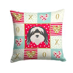 14 x 3 x 14 in. Tibetan Terrier Love Fabric Decorative Pillow