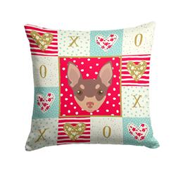 14 x 3 x 14 in. Toy Fox Terrier Love Fabric Decorative Pillow