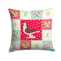 14 x 3 x 14 in. Large Pigeon Love Fabric Decorative Pillow
