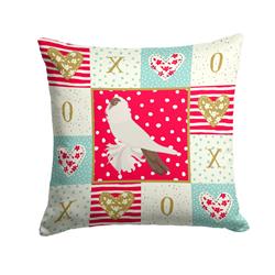 14 x 3 x 14 in. German Helmet Pigeon Love Fabric Decorative Pillow