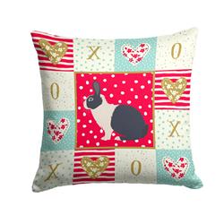 14 x 3 x 14 in. Dutch Rabbit Love Fabric Decorative Pillow