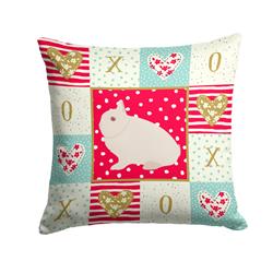 14 x 3 x 14 in. Hermelin Rabbit Love Fabric Decorative Pillow