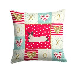 14 x 3 x 14 in. California White Rabbit Love Fabric Decorative Pillow