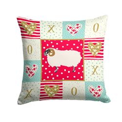 14 x 3 x 14 in. Scottish Blackface Sheep Love Fabric Decorative Pillow