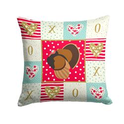 14 x 3 x 14 in. Bronze Turkey Love Fabric Decorative Pillow