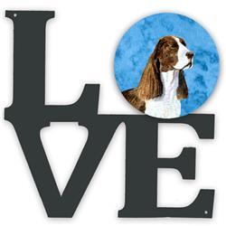 11.5 x 11.75 in. Blue Springer Spaniel Metal Artwork Love Wall Decor