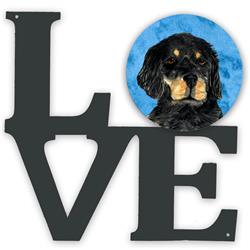 11.5 x 11.75 in. Blue Gordon Setter Metal Artwork Love Wall Decor