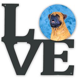 11.5 x 11.75 in. Blue Mastiff Metal Artwork Love Wall Decor