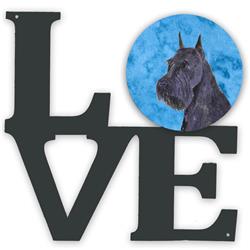 11.5 x 11.75 in. Blue Schnauzer Metal Artwork Love Wall Decor
