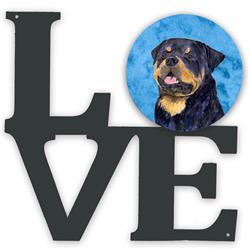 11.5 x 11.75 in. Blue Rottweiler Metal Artwork Love Wall Decor