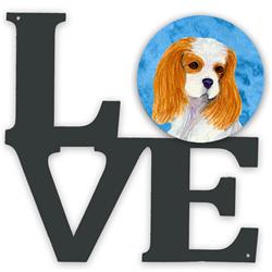 11.5 x 11.75 in. Blue Cavalier Spaniel Metal Artwork Love Wall Decor