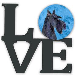 11.5 x 11.75 in. Blue Scottish Terrier Metal Artwork Love Wall Decor